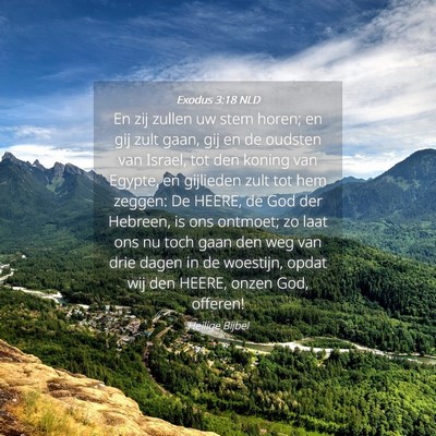Picture 04 - Exodus 3:18 NLD - En zij zullen uw stem horen; en gij zult gaan, - Bible Verse Picture