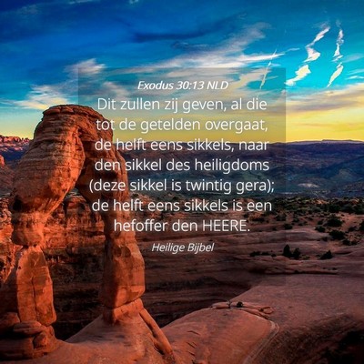Picture 04 - Exodus 30:13 NLD - Dit zullen zij geven, al die tot de getelden - Bible Verse Picture