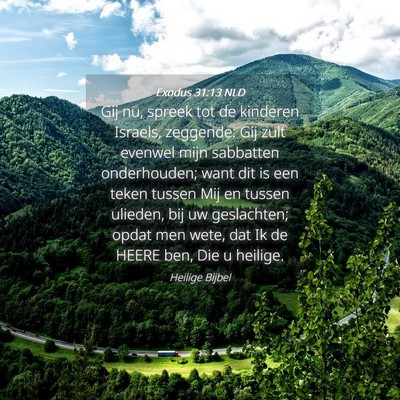 Picture 04 - Exodus 31:13 NLD - Gij nu, spreek tot de kinderen Israels, zeggende: - Bible Verse Picture