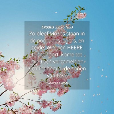 Picture 04 - Exodus 32:26 NLD - Zo bleef Mozes staan in de poort des legers, en - Bible Verse Picture