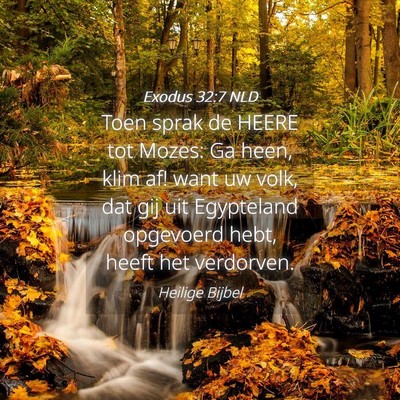 Picture 04 - Exodus 32:7 NLD - Toen sprak de HEERE tot Mozes: Ga heen, klim af! - Bible Verse Picture