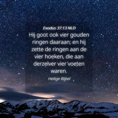 Picture 04 - Exodus 37:13 NLD - Hij goot ook vier gouden ringen daaraan; en hij - Bible Verse Picture