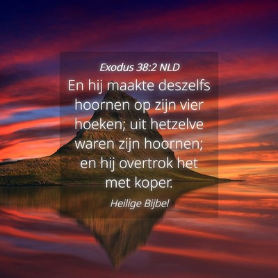 Picture 04 - Exodus 38:2 NLD - En hij maakte deszelfs hoornen op zijn vier - Bible Verse Picture