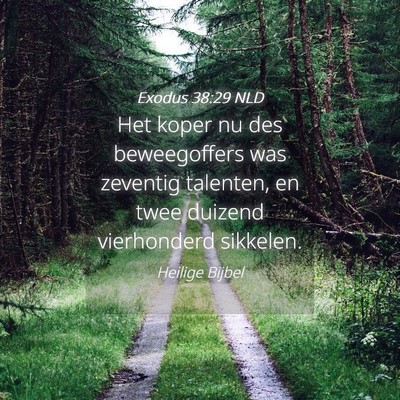 Picture 04 - Exodus 38:29 NLD - Het koper nu des beweegoffers was zeventig - Bible Verse Picture