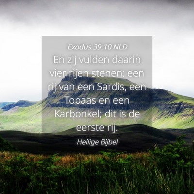 Picture 04 - Exodus 39:10 NLD - En zij vulden daarin vier rijen stenen: een rij - Bible Verse Picture