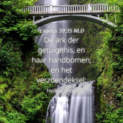 Picture 04 - Exodus 39:35 NLD - De ark der getuigenis, en haar handbomen, en het - Bible Verse Picture
