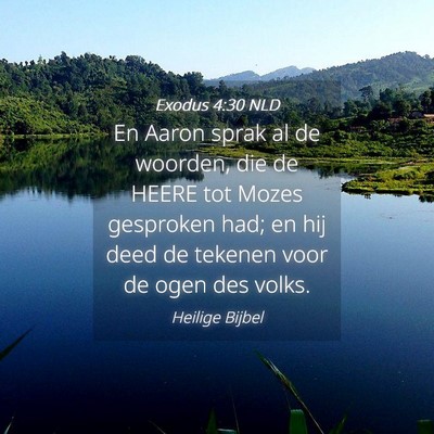 Picture 04 - Exodus 4:30 NLD - En Aaron sprak al de woorden, die de HEERE tot - Bible Verse Picture