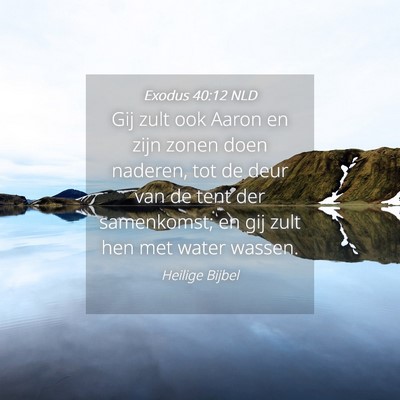 Picture 04 - Exodus 40:12 NLD - Gij zult ook Aaron en zijn zonen doen naderen, - Bible Verse Picture
