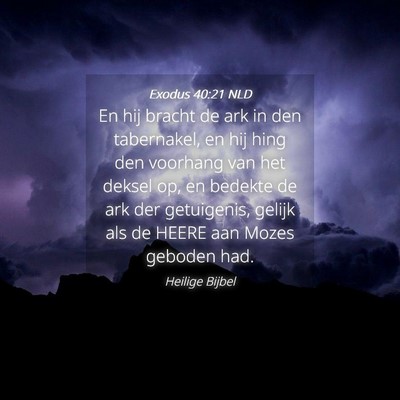 Picture 04 - Exodus 40:21 NLD - En hij bracht de ark in den tabernakel, en hij - Bible Verse Picture