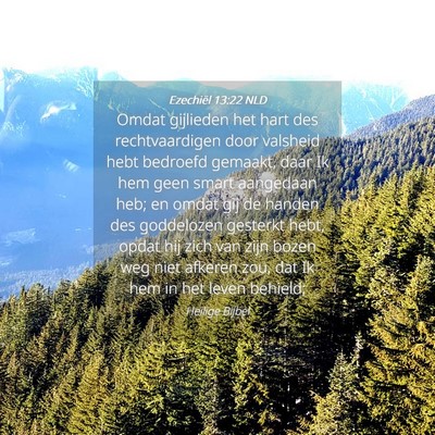 Picture 04 - Ezechiël 13:22 NLD - Omdat gijlieden het hart des rechtvaardigen door - Bible Verse Picture