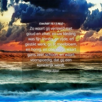 Picture 04 - Ezechiël 16:13 NLD - Zo waart gij versierd met goud en zilver, en uw - Bible Verse Picture