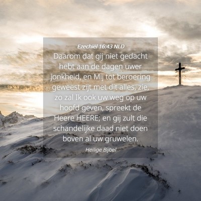 Picture 04 - Ezechiël 16:43 NLD - Daarom dat gij niet gedacht hebt aan de dagen - Bible Verse Picture