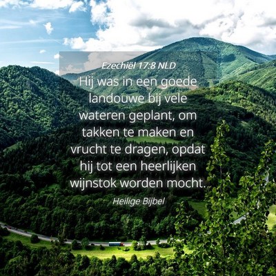 Picture 04 - Ezechiël 17:8 NLD - Hij was in een goede landouwe bij vele wateren - Bible Verse Picture