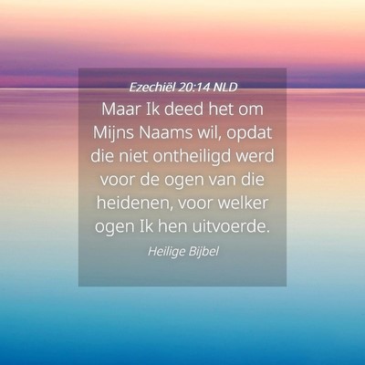 Picture 04 - Ezechiël 20:14 NLD - Maar Ik deed het om Mijns Naams wil, opdat die - Bible Verse Picture
