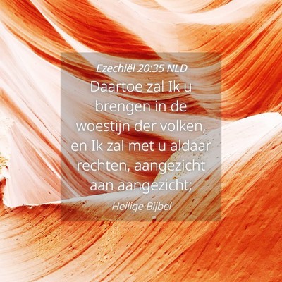 Picture 04 - Ezechiël 20:35 NLD - Daartoe zal Ik u brengen in de woestijn der - Bible Verse Picture