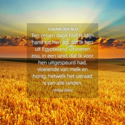 Picture 04 - Ezechiël 20:6 NLD - Ten zelven dage hief Ik Mijn hand tot hen op, dat - Bible Verse Picture