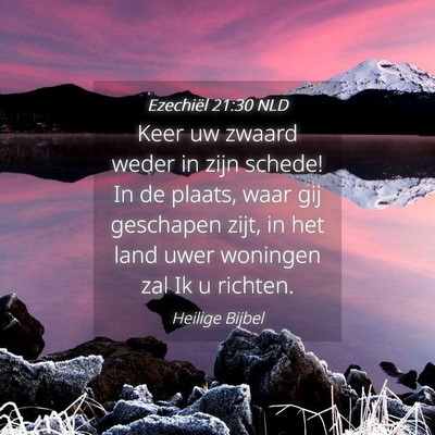 Picture 04 - Ezechiël 21:30 NLD - Keer uw zwaard weder in zijn schede! In de - Bible Verse Picture