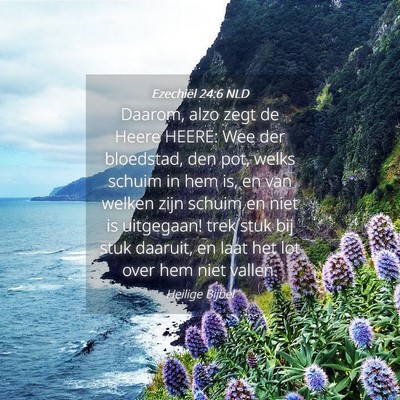 Picture 04 - Ezechiël 24:6 NLD - Daarom, alzo zegt de Heere HEERE: Wee der - Bible Verse Picture