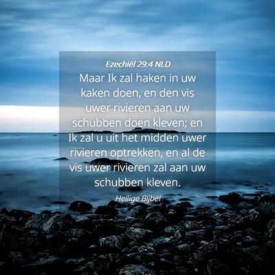 Picture 04 - Ezechiël 29:4 NLD - Maar Ik zal haken in uw kaken doen, en den vis - Bible Verse Picture