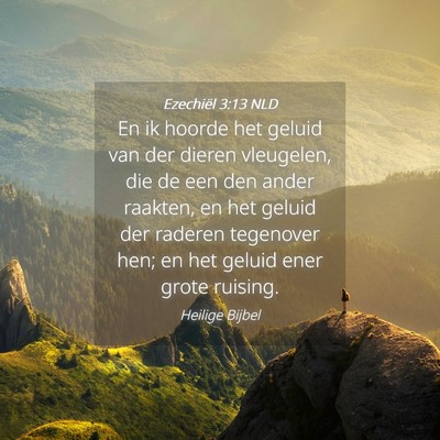 Picture 04 - Ezechiël 3:13 NLD - En ik hoorde het geluid van der dieren vleugelen, - Bible Verse Picture