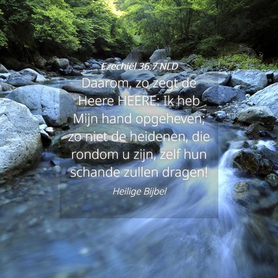 Picture 04 - Ezechiël 36:7 NLD - Daarom, zo zegt de Heere HEERE: Ik heb Mijn hand - Bible Verse Picture