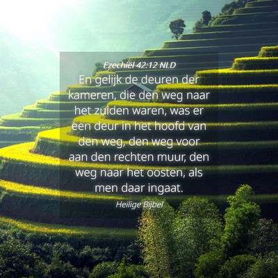 Picture 04 - Ezechiël 42:12 NLD - En gelijk de deuren der kameren, die den weg naar - Bible Verse Picture