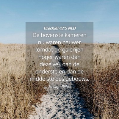 Picture 04 - Ezechiël 42:5 NLD - De bovenste kameren nu waren nauwer (omdat de - Bible Verse Picture