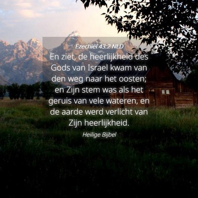 Picture 04 - Ezechiël 43:2 NLD - En ziet, de heerlijkheid des Gods van Israel kwam - Bible Verse Picture