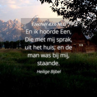 Picture 04 - Ezechiël 43:6 NLD - En ik hoorde Een, Die met mij sprak, uit het - Bible Verse Picture