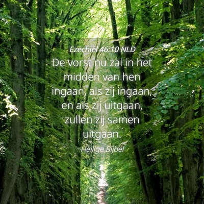 Picture 04 - Ezechiël 46:10 NLD - De vorst nu zal in het midden van hen ingaan, als - Bible Verse Picture