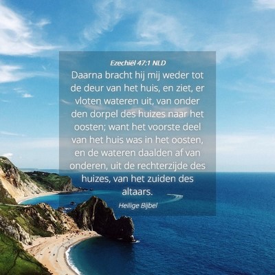 Picture 04 - Ezechiël 47:1 NLD - Daarna bracht hij mij weder tot de deur van het - Bible Verse Picture
