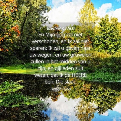 Picture 04 - Ezechiël 7:9 NLD - En Mijn oog zal niet verschonen, en Ik zal niet - Bible Verse Picture