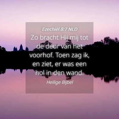 Picture 04 - Ezechiël 8:7 NLD - Zo bracht Hij mij tot de deur van het voorhof. - Bible Verse Picture