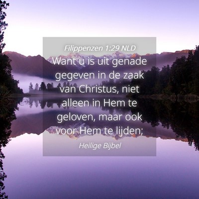 Picture 04 - Filippenzen 1:29 NLD - Want u is uit genade gegeven in de zaak van - Bible Verse Picture
