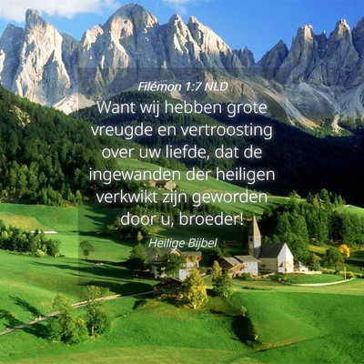 Picture 04 - Filémon 1:7 NLD - Want wij hebben grote vreugde en vertroosting - Bible Verse Picture