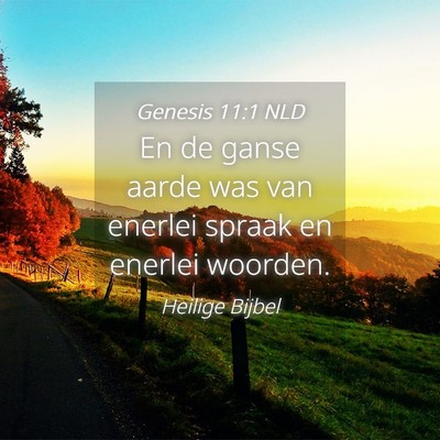 Picture 04 - Genesis 11:1 NLD - En de ganse aarde was van enerlei spraak en - Bible Verse Picture