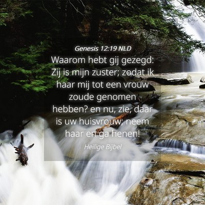 Picture 04 - Genesis 12:19 NLD - Waarom hebt gij gezegd: Zij is mijn zuster; zodat - Bible Verse Picture