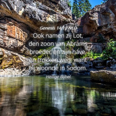 Picture 04 - Genesis 14:12 NLD - Ook namen zij Lot, den zoon van Abrams broeder, - Bible Verse Picture