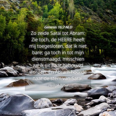 Picture 04 - Genesis 16:2 NLD - Zo zeide Sarai tot Abram: Zie toch, de HEERE - Bible Verse Picture