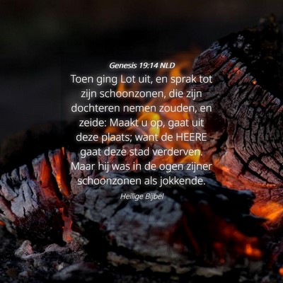 Picture 04 - Genesis 19:14 NLD - Toen ging Lot uit, en sprak tot zijn schoonzonen, - Bible Verse Picture