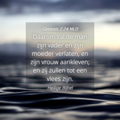 Picture 04 - Genesis 2:24 NLD - Daarom zal de man zijn vader en zijn moeder - Bible Verse Picture