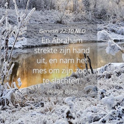 Picture 04 - Genesis 22:10 NLD - En Abraham strekte zijn hand uit, en nam het mes - Bible Verse Picture