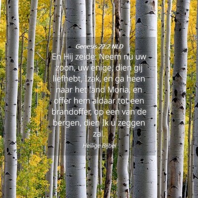 Picture 04 - Genesis 22:2 NLD - En Hij zeide: Neem nu uw zoon, uw enige, dien gij - Bible Verse Picture
