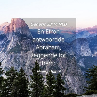 Picture 04 - Genesis 23:14 NLD - En Efron antwoordde Abraham, zeggende tot - Bible Verse Picture