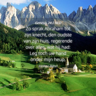 Picture 04 - Genesis 24:2 NLD - Zo sprak Abraham tot zijn knecht, den oudste van - Bible Verse Picture