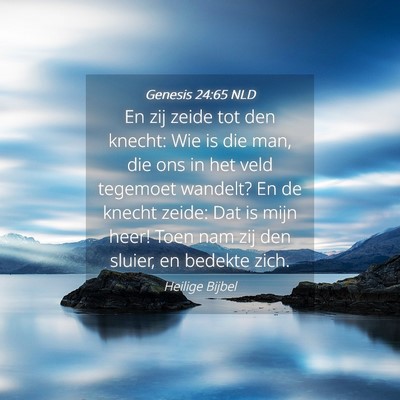 Picture 04 - Genesis 24:65 NLD - En zij zeide tot den knecht: Wie is die man, die - Bible Verse Picture
