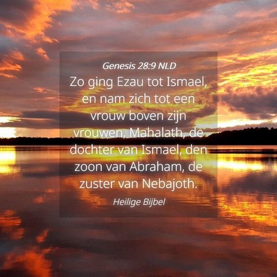 Picture 04 - Genesis 28:9 NLD - Zo ging Ezau tot Ismael, en nam zich tot een - Bible Verse Picture