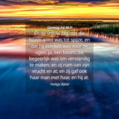 Picture 04 - Genesis 3:6 NLD - En de vrouw zag, dat die boom goed was tot - Bible Verse Picture