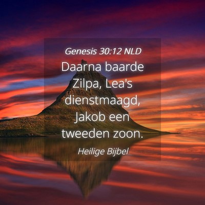 Picture 04 - Genesis 30:12 NLD - Daarna baarde Zilpa, Lea's dienstmaagd, Jakob een - Bible Verse Picture