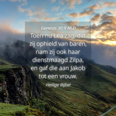Picture 04 - Genesis 30:9 NLD - Toen nu Lea zag, dat zij ophield van baren, nam - Bible Verse Picture